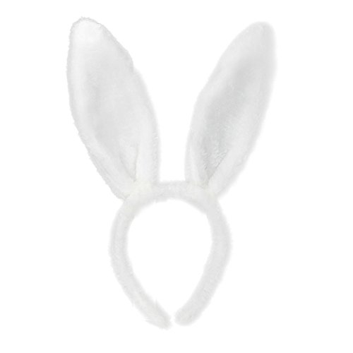 Hasenohren Haarreif , Hasen Ohren Haarreifen Plüsch Hasenohren Stirnband Haarbänder, Kaninchenohren Haarreif Ostern Bunny Kostüm Kaninchen Ohren Stirnband Party Kinder Erwachsene (White, One Size)