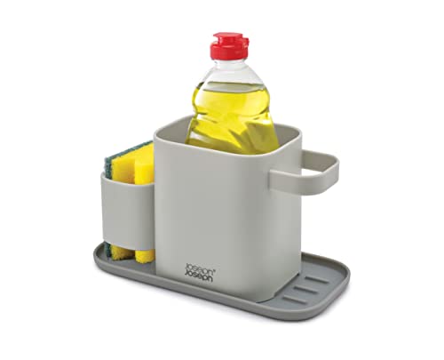 Joseph Joseph Duo Spülbeckenablage, Spülbeckenreinigungswagen mit Schwammhalter, Grau