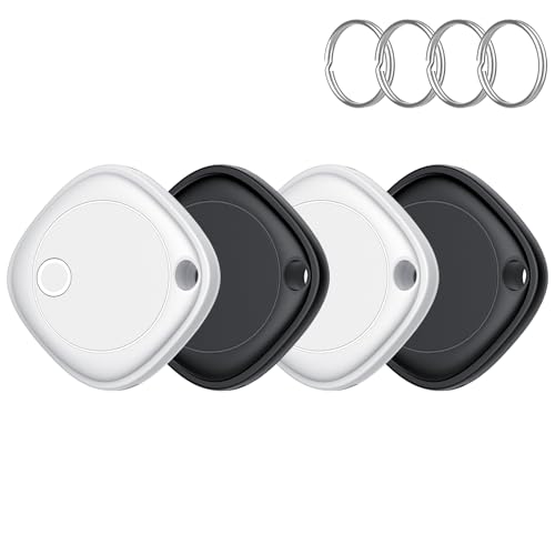 Smart Air Tag Tracker 4er Pack, Schlüssel Finder Kompatibel mit Apple Find My APP (nur iOS), IP67 wasserdicht, Austauschbarer Akku, Bluetooth Key Finder für Gepäck/Taschen/Koffer/Brieftasche