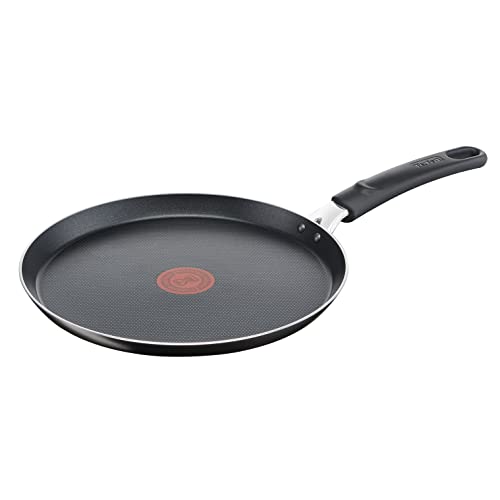 Tefal Easy Cook & Clean Crêpe-Pfanne 25 cm, Antihaftbeschichtung, Thermo-Signal Temperaturindikator, Pfannkuchen, Schwarz, B5550933