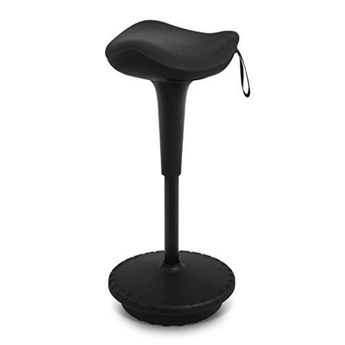 IWMH Ergonomischer Arbeitshocker, Hochverstellbare Stehhilfe, Atmungsaktiver Sitz-Steh-Hocker 360° Drehbar, Ergonomische Stehhocker Büro, Grau (Schwarz)