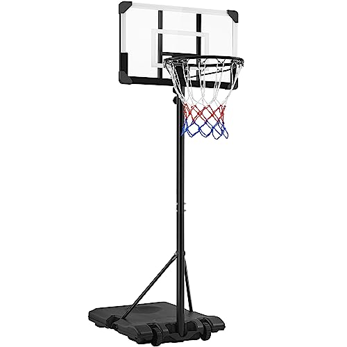 Yaheetech Basketballständer Basketballkorb mit Rollen Basketballanlage für Indoor oder Outdoor Höhenverstellbare Korbanlage Standfuß mit Wasser oder Sand befüllbar