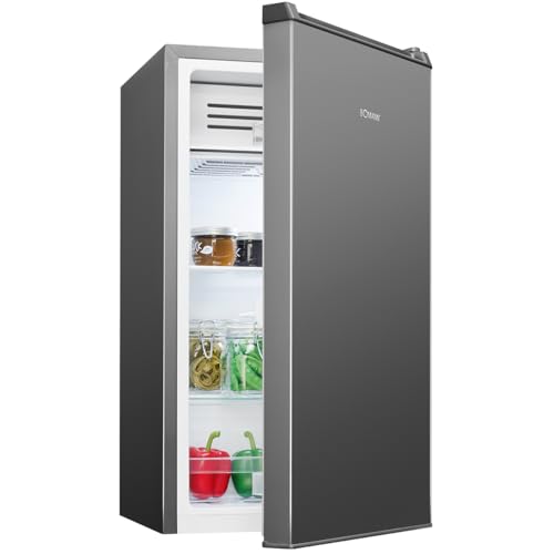 Bomann® Kühlschrank mit Frostfach | 83L | Kühlschrank mit Gefrierfach | leise | 2 Ablagen | Kühlschrank klein | Türanschlag wechselbar | 0°C - 8°C | kleiner Kühlschrank mit Gefrierfach | KS 7257 inox