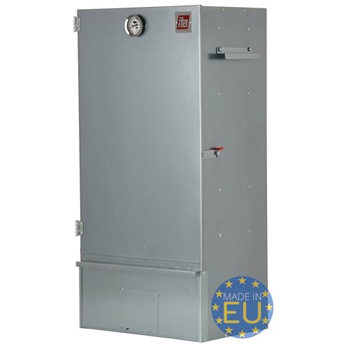 ITA Räucherofen 7001 - Premium Räucherschrank mit 3 Etagen 81 cm - Legierter Stahl - Qualität Made In EU Direkt vom Hersteller – Smoker zum Kalträuchern & Heißräuchern – Für bis zu 7kg Fleisch