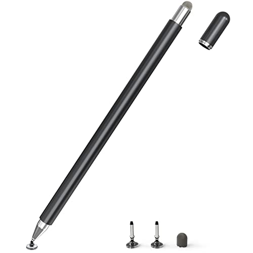 Tablet Stift für Alle Tablets, 2 in 1 Stylus Pen, SENKUTA Touchscreen Stift für Alle Tablets/Handys, Apple iPad, iPhone, Samsung, Surface, Lenovo, Xiaomi, Chromebook, Huawei Android iOS. Schwarz