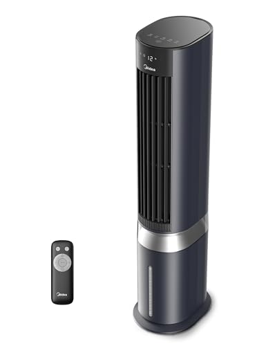 Midea Sensicool Luftkühler mit 7L Wasserkühlung | Mobile Klimaanlage ohne Abluftschlauch | Ventilator mit Wasserkühlung | 2000m³/h Verdunstungskühler, 6 Geschwindigkeiten, Touch-Display (Blau)