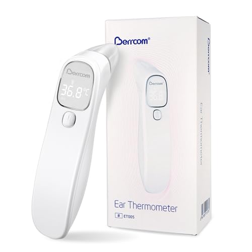 Berrcom Fieberthermometer Kontaktlos Stirn-und Ohrthermometer Digitales Medizinisches Thermometer Infrarot Stirnthermometer für Baby, Erwachsen mit Fieberalarm, °C/°F Schalter, sofort Ablesung