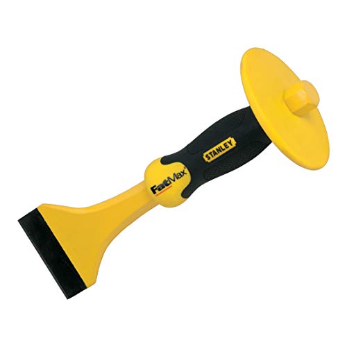 STANLEY FatMax Fliesenmeißel - handlicher, starker Meißel aus Chrom-Vanadium-Stahl Fliesen Meiße mit Handschutz zum Schneiden, Stemmen & Entfernen von Bodenbelägen – Klingenbreite: 75mm - 4-18-331