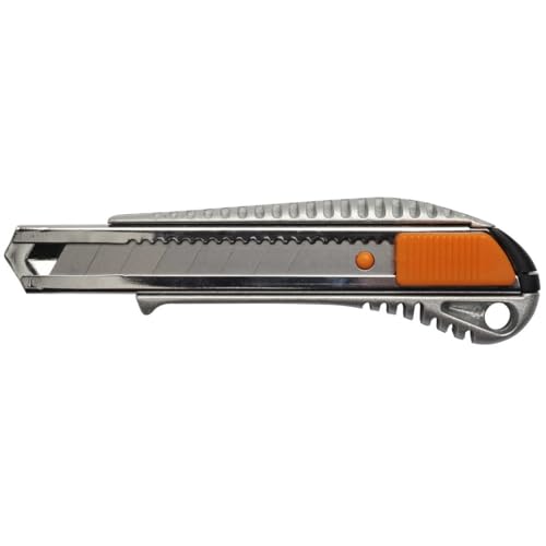 Fiskars Profi-Cuttermesser aus Metall, 18 mm, Orange/Metall, 1004617