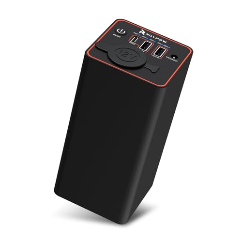 RoyPow Tragbares Ladegerät 30W PD USB-C Power Bank mit 12V Zigarettenanzünder Steckdose, externem Akku für Laptop MacBook Air iPad iPhone Autokamera oder Camping Reisen