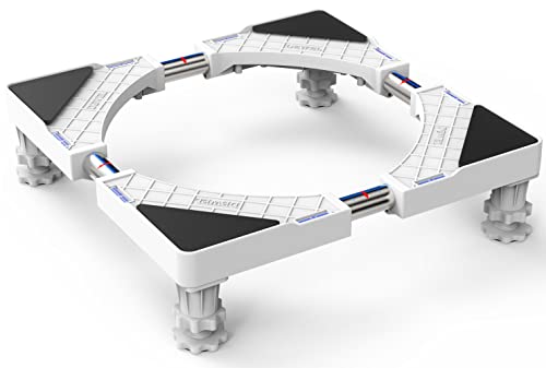 DEWEL waschmaschinen untergestell,podest für waschmaschine und trockner,Geeignet für Kühlschränke,Waschmaschinen,Gefrierschränke, Schränke und statische Haushaltsgeräte(Verstellbare Breite 46–65 cm)
