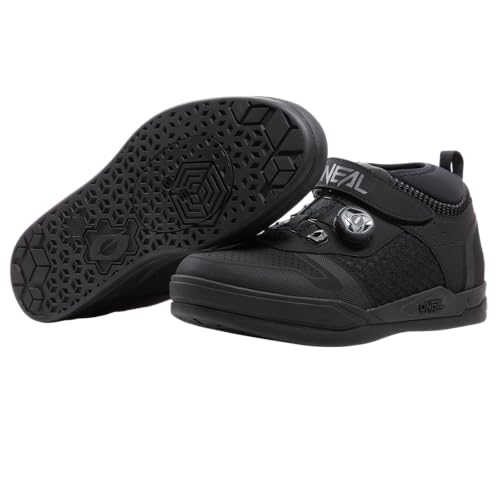 O'NEAL | Mountainbike-Schuhe | MTB Downhill Freeride | Vegan | SPD-Pedalplatten-kompatibel, Schnellschnür-System, atmungsaktiv | Session SPD V.22 Shoe | Erwachsene | Schwarz Grau | Größe 43