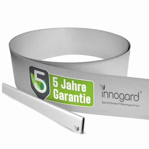 innogard 6009-003 – Rasenkantenband – aus Alu-Zink – Höhe 20 cm, dünn und stabil – Beet-Begrenzung mit 5 m Länge