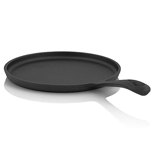 BBQ-Toro Gusseisen Pancakepfanne | Ø 19 cm - rund | Gusseisen Grillpfanne | bereits eingebrannt - preseasoned | Pfannkuchen Pfanne, Crepe Pfanne, Palatschinkenpfanne, Eierpfanne, Tortilla