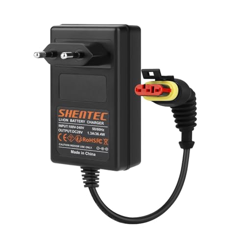 Shentec 28V Adapter Ladegerät Netzteil Adapter Ladegerät Kabel für Mähroboter kompatibel mit Gardena R38Li R40Li R45Li R50Li R70Li R75Li R80Li 2016+,Sileno City/Life/Minimo 2018+,R600 R800 R1000
