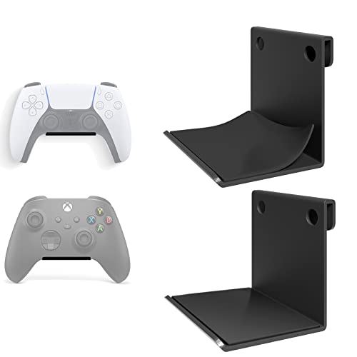 sciuU Wandhalterung für Controller / Kopfhörer , [2 Stück] Aluminiumlegierung Halter , Universal Hook Zubehör für Gamepad auf Xbox One / Series S X / PS5 / PS4 , mit rutschfesten Silikonpads