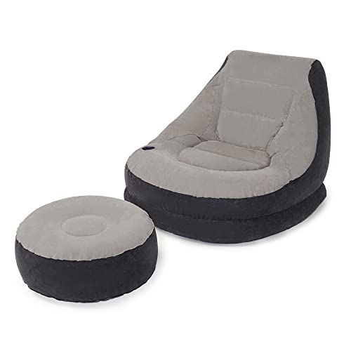 Intex 68564NP – Aufblasbarer Lounge-Sessel, Vinyl, Grau, 99 x 130 x 76 cm