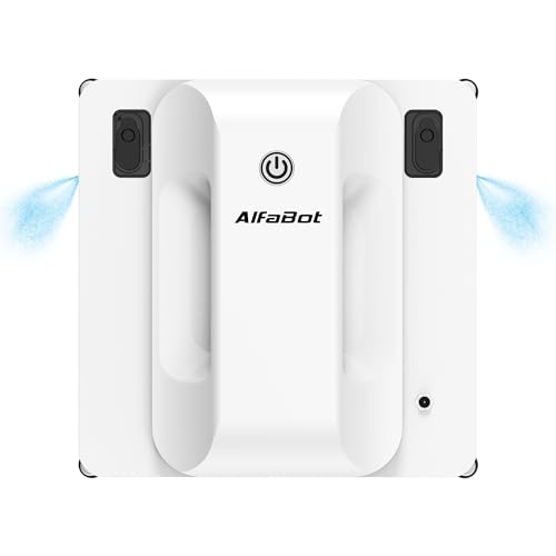 AlfaBot GLS400 Quadratischer Fensterputzroboter - Effizient, Intelligent, mit Zwei-Wege-Sprühen und Sicherheitsfunktionen, Vielseitig für Haus, Büro, Einkaufszentrum und Hotel