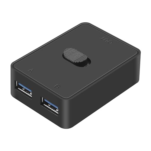 CERRXIAN USB 3.0 Switch, KVM-Schalter, 2 in 1 bidirektionaler Ausgang/1 in 2 Ausgänge, 2 Computer teilen