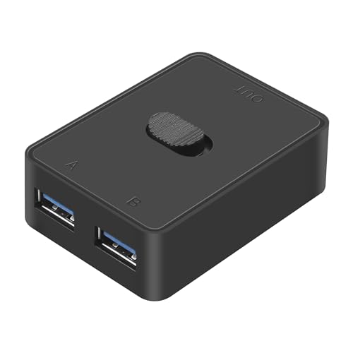 CERRXIAN USB3.0 Switch-Switch, USB-KVM-Switch-Adapter, bidirektionaler 2-in-1-Output/1-in-2-Ausgang, USB-Switch mit 2 geteilten Computern (USB3.0)