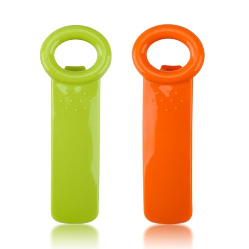 2 Stück Deckelöffner für Schraubgläser Glasöffner Schraubdeckelöffner Manuell Bieröffner Öffner Schraubglasöffner für Senioren Ältere Menschen Kinder Frauen Schwache Hände (Grün Orange)