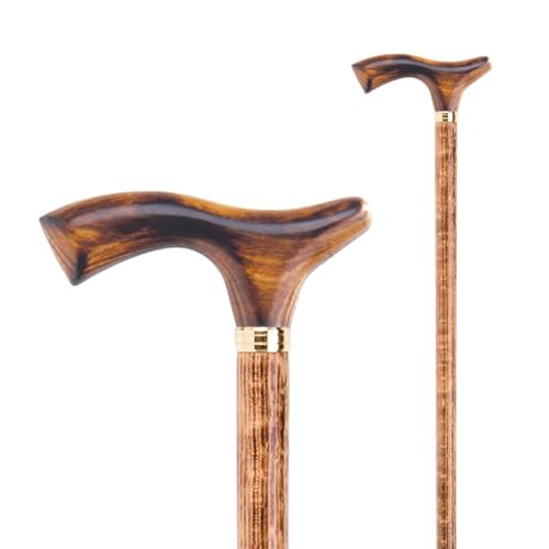 Flexor - Herren Gehstock Elegant | Ergonomischer Griff | Stabil und leicht | Natürliches Design | Herren Gehstock mit Holzgriff, Buchenholz, Holzton