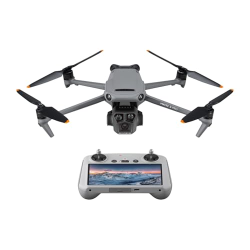DJI Mavic 3 Pro mit DJI RC (Bildschirmfernsteuerung), Flaggschiff-Drohne mit Dreifachkamera und 4/3 CMOS Hasselblad-Kamera, 43 min Flugzeit und 15 km HD-Videoübertragung