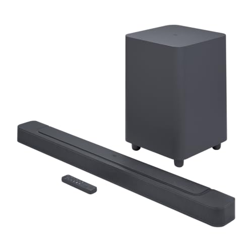 JBL Bar 500 Soundbar und Subwoofer 5.1 Surround Wi-Fi/Bluetooth, 590 W Leistung, Dolby Atmos, Multibeam, mit HDMI ARC, Schwarz