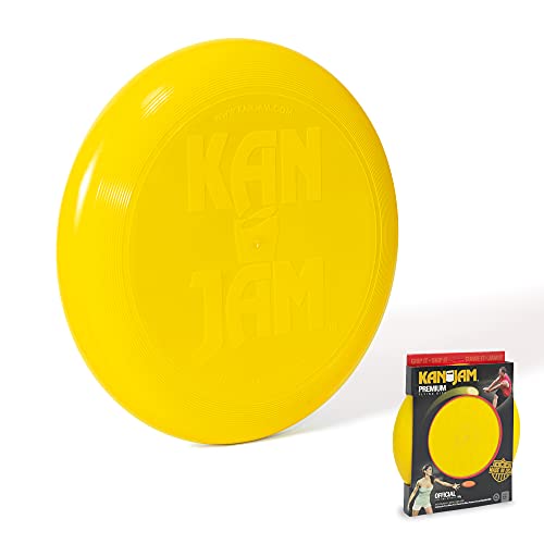 KanJam Flying Disc Frisbee Wurfscheibe Gelb - Outdoor Frisbee Spiel für Garten, Strand, Park - 27,9 cm Durchmesser - 168g - Robuste 100% recyclebare Kunststoffscheibe
