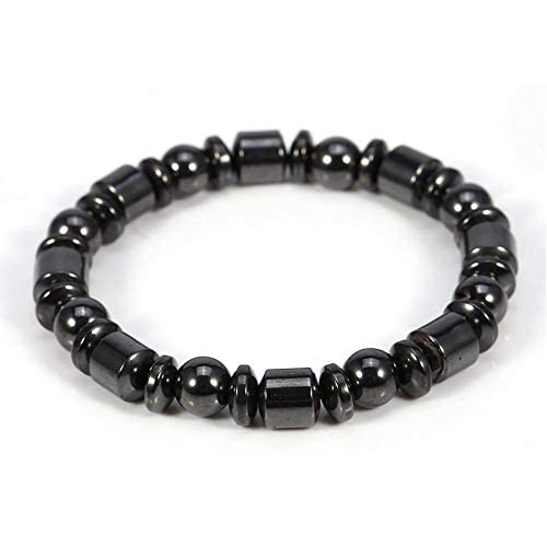 Magnetisches Gewichtsverlust Armband - Gesundheits Titan Stahl Schmuck Mit Schwarzem Stein für Abnehmen und Magnetfeldtherapie (4)