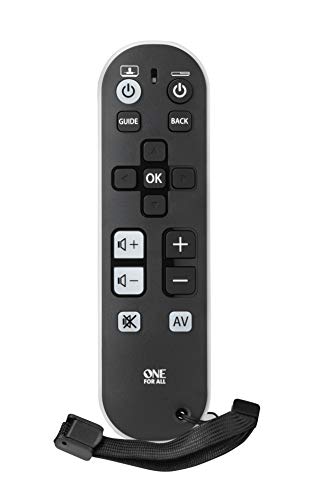 One For All TV Zapper Universalfernbedienung — Steuerung von bis zu 3 TV-Set-Top-Boxen und Audiogeräten — schlichtes Design — kompatibel mit allen TV-Marken. URC 6810, Schwarz