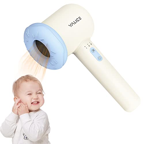 Kabelloser Föhn für Baby, Klein Haartrockner für Kleinkinder, wiederaufladbarer Mini Haartrockner für Baby Popo Haut mit 3 Geschwindigkeitsstufen, 0-3 Jahre geeignet (Blau)