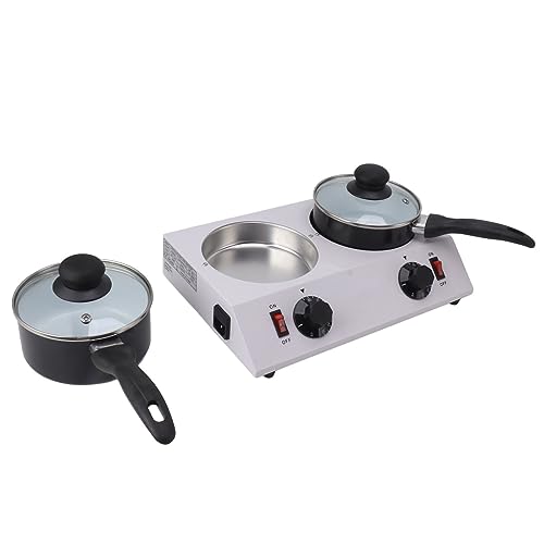 Elektrische Schokoladenschmelzmaschine, Schmelzmaschine aus Aluminium Lebensmittelgrade Schokoladenschmelzer, 2 Tanks Elektrischer Tempering Topf (EU-Stecker 220 V)