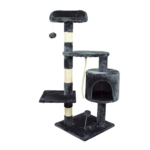Mobiclinic® Pets, Kratzbaum, Modell Silvestre, Europäische Marke, Größe: medium, Zum Klettern, 3 höhen, Mit Plattformen und unterständen, Katzenspielzeug, Sisalseil, Grau
