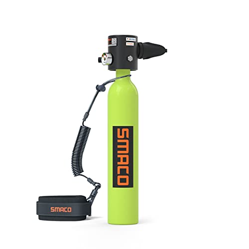 SMACO S300Plus Tauchflasche 0.5L Mini-Tauchflaschen für das Tauchen im Flachen Wasser Kleine Tauchflasche Support 6-10 Mins Unterwasseratmung für Tauchpraxis Oder Als Ersatzluftflasche Tauchausrüstung