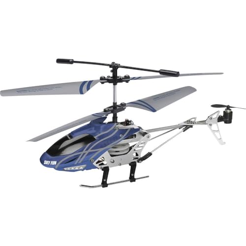 Revell Control Helicopter Skyfun, Ferngesteuerter Helikopter, Koaxial-Rotorsystem, Leistungsstarke Elektromotoren, Inklusive Ersatzrotorset, Weiß/Blau/Schwarz