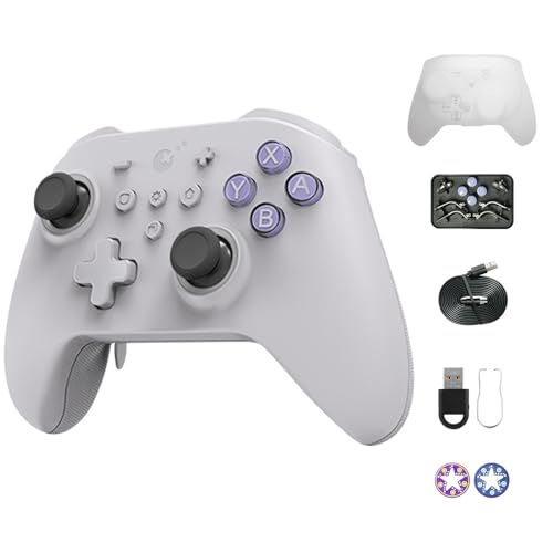 AKNES Gulikit KK3 Max Controller mit 4 Rückentasten, Hall Joysticks und Triggers, 1000Hz Polling Rate für Windows, Kompatibel mit Switch/Steam Deck/Android/iOS/MacOS/Wins - Grau