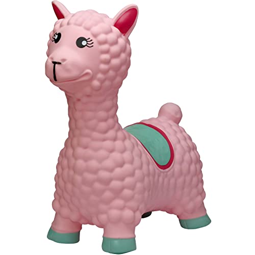 Pink Papaya Hüpftier Lama Heidi, Hüpf-Pferd ab 3 Jahren, bis 50 kg, aufblasbares Kinder Hüpfspielzeug BPA frei inkl. Pumpe