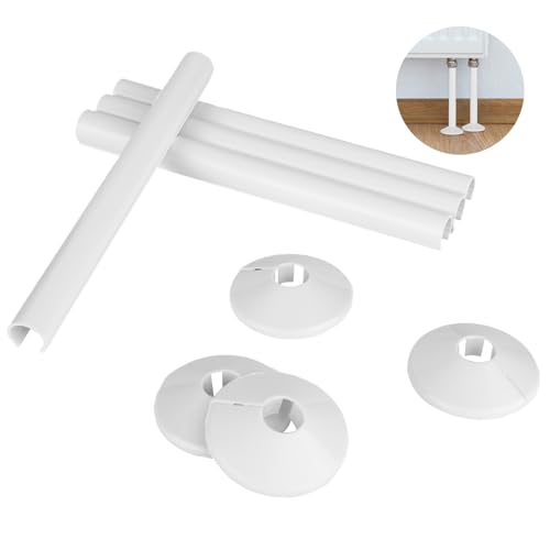 Heizungsrohr Verkleidung,Kunststoffschlauch Rohrverkleidung,Heizkörper Rohrisolierung,Universeller Innendurchmesser kleiner als 22mm,4 Stück 200mm(Länge) X 32mm(Außendurchmesser) 4 Stück Rosette