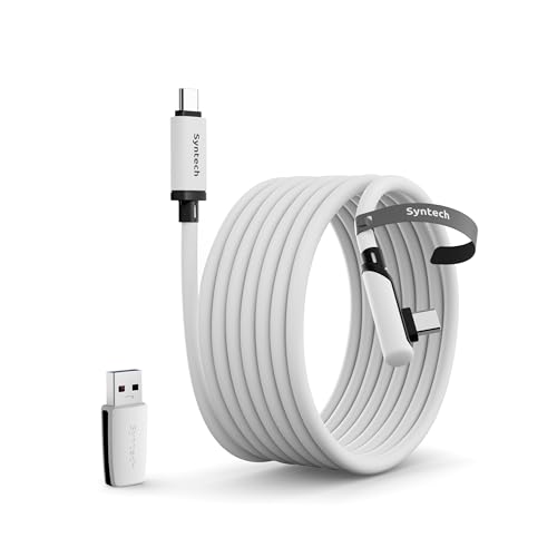 Syntech 5m Link Kabel kompatibel mit Oculus/Meta Quest 3/Quest 3S/Quest2/Pro/Pico 4 Zubehör and PC/SteamVR, USB-C-Kabel mit USB-3.0-Adapter für VR-Headset, 5 Gbit/s Datenübertragung