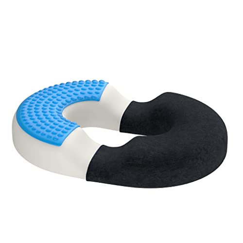 bonmedico Sitzkissen orthopädisch - Bürostuhl, Auto, Rollstuhl Sitzring - Kühlende Gel-Schicht - Bequemes Hämorrhoiden & Steißbeinkissen - Wichtelgeschenk - Wellness Schwarz Groß