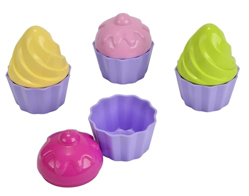 Simba 107102508 - Sandformen Cupcake, 8 Teile, 6cm Durchmesser, Sandkastenspielzeug, Sandspielzeug, Sandkuchen, ab 1 Jahr