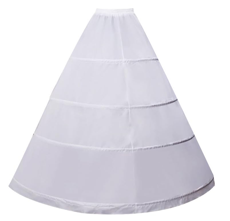 RULTA Damen Reifrock 4-Ring Interlining Rock Einstellbar Weiß Interlining Rock Hochzeit Ball Kleid Reife Rock