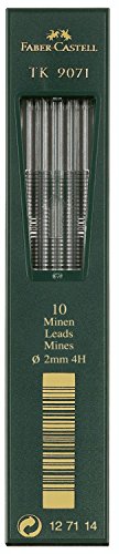 FABER-CASTELL 127114 - Fallminen TK 9071, 10 Stück, Minenstärke: 2 mm, Härtegrad: 4H