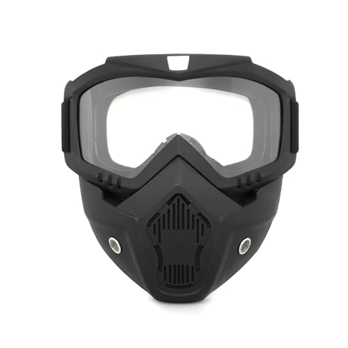 TAIZER Motorradbrille Abnehmbare Motorrad Schutzbrille Staubschutz Brille Abnehmbaren Gesichtsmaske Winddicht Helm Nebelfest Winddicht Reiten Sonnenbrille Fahrrad Dirtbike Motocross