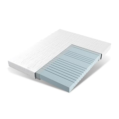 EGO HOME Matratze 90x200 cm Hoch 11cm H2-7-Zonen Kaltschaummatratze mit Memory Foam, Öko-TEX Zertifiziert, Punktelastisch, Rückenschonend - Weicher Bezug mit Wolken-Ahnlichem Tragegefühl