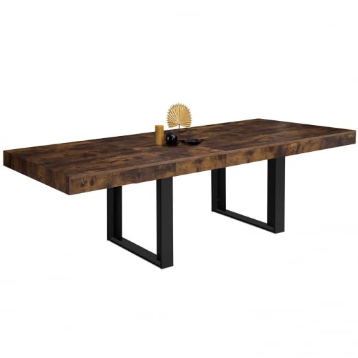 IDMarket Esstisch, ausziehbar, rechteckig, Phoenix, 6-12 Personen, Holz, Antik-Optik, Schwarz