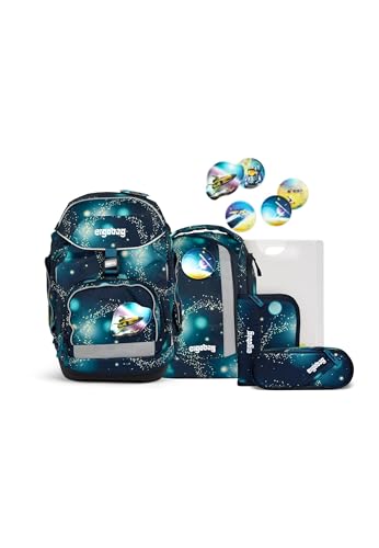 ergobag Pack Set ergonomischer Schulrucksack, Schulranzen, Vorgänger-Kollektion, flexibel 6-teilig 1.Klasse Grundschule