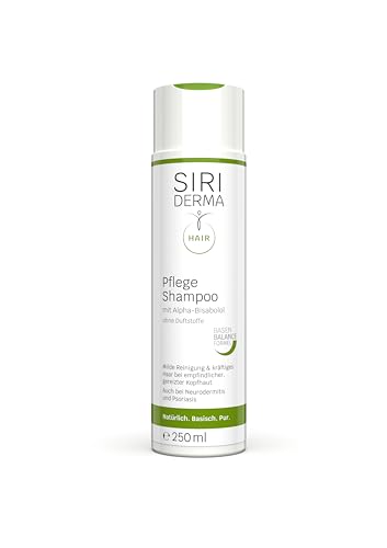 SIRIDERMA Pflege-Shampoo | Ohne Parabene & Silikone | Basisch I Bei trockener Kopfhaut, Schuppenflechte und Neurodermitis (ohne Parfum, 250 ml)