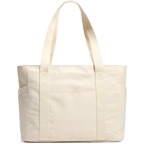 KALIDI Shopper Tasche Damen Handtasche Damen Groß Arbeitstasche Uni Tasche Damen-Shopper Tote Bag Beige FüR Arbeit, School, BüRo, Schule